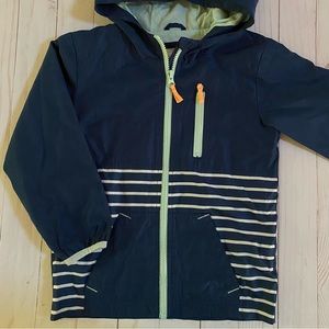 EUC Cat & Jack Navy Blue and White Stripped Jacket Boy Size 5T